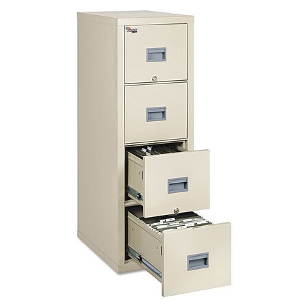 Patriot Insulated 4-Drawer Fire File, 17-3/4w x 25d x 52-3/4h, Parchment