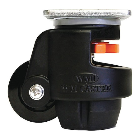 Wmi Roll/Set Leveling Caster, Load Rating 60 lbs, Plate Mounted WMI-40F-BLK