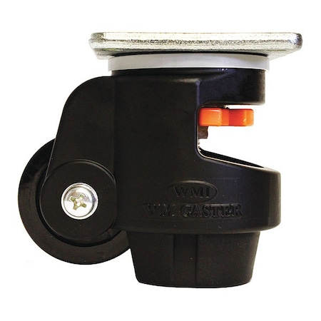 Wmi Roll/Set Leveling Caster, Load Rating 825 lbs, Plate Mounted WMI-100F-BLK