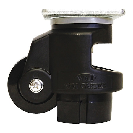 Wmi Roll/Set Leveling Caster, Load Rating 1100 lbs, Plate Mounted WMI-120F-BLK