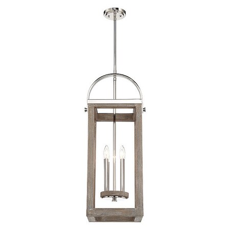 Nuvo Bliss 4-Light Pendant Driftwood Finish with Polished Nickel Accents 60/6481
