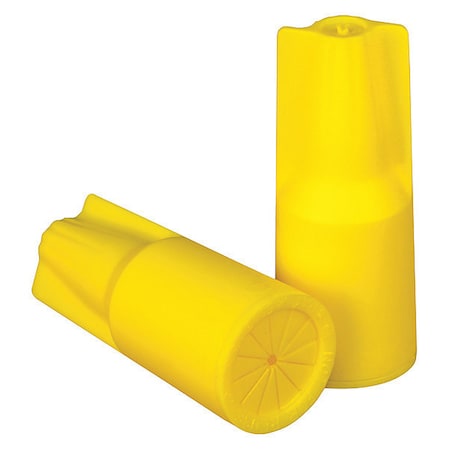 Dryconn Twist-On Wire Connector, 6 AWG Max, Yellow, 600 V, 10 PK 31556