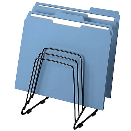 Fellowes File Holder, Black, Steel, 7 1/4 in W, 6 in L, 8 1/4 in H, 5 Number of Compartments 69712