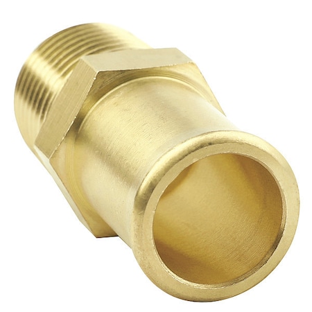 Zoro Select Hose Barb, 3/4 In Barb, 1/2 In MNPT, Brass, Hex Head Size: 7/8 in 6AFJ1
