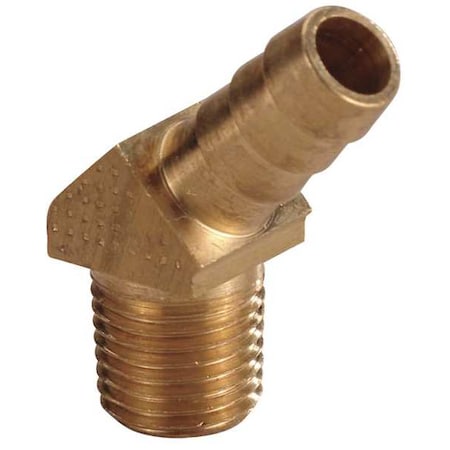 Zoro Select Hose Barb, 3/8 In Barb, 1/4 In MNPT, Brass 6AFR5