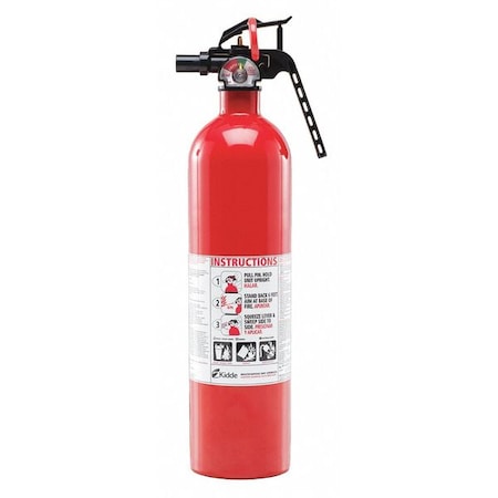 Kidde Fire Extinguisher, 2.5 lb Capacity, Class ABC , UL Rating1A:10B:C 8 to 12 sec, Discharge Time: FA110