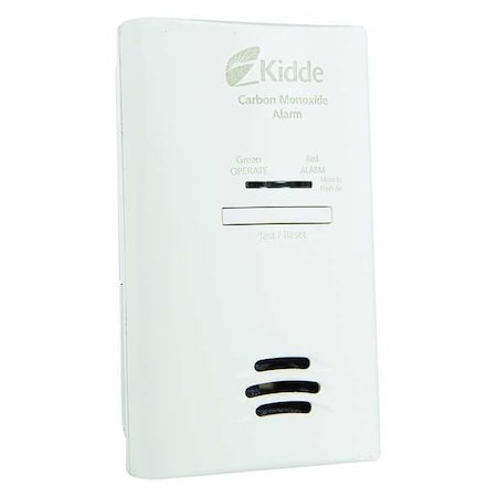 Kidde Carbon Monoxide Alarm, 85 dB at 10 ft, (2) AA Batteries, 120V AC, Electrochemical KN-COB-DP2