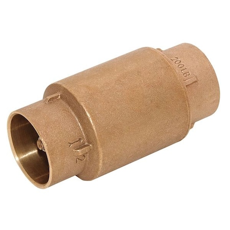 Zoro Select 1-1/4" Solder Bronze Spring Check Valve 6AJZ0