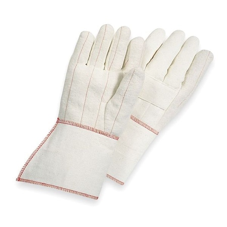 Condor Condor Heat Resistant Gloves, Cotton, 275  Degrees F Max Temp., Straight Cuff White, L ( 9 ), 1 PR 6AJ18