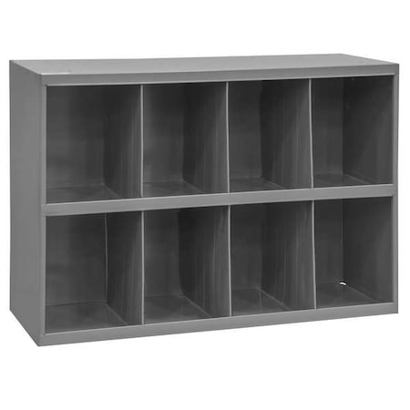 Durham Mfg Prime Cold Rolled Steel Pigeonhole Bin Unit, 8 1/2 in D x 19 1/4 in H x 33 3/4 in W, 2 Shelves 393-95