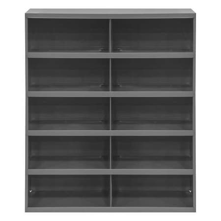 Durham Mfg Prime Cold Rolled Steel Pigeonhole Bin Unit, 12 in D x 42 in H x 33 3/4 in W, 5 Shelves, Gray 397-95