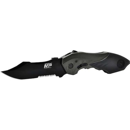 Smith & Wesson Folding Knife, Clip Point, 5 In, Serrated SWMP5LS