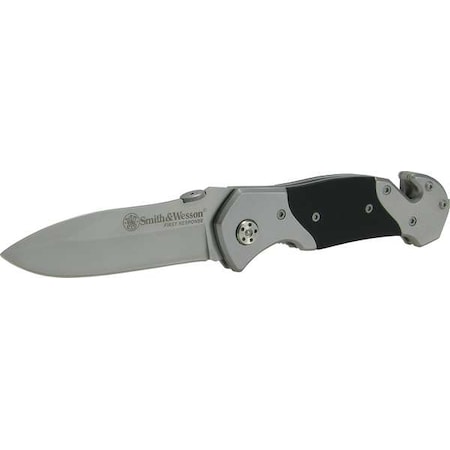 Smith & Wesson Folding Knife, Drop Point, 4.7 In, Smooth SWFR