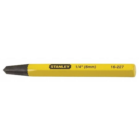 STANLEY Center Punch, 1/4 x 4 In, Yellow 16-227
