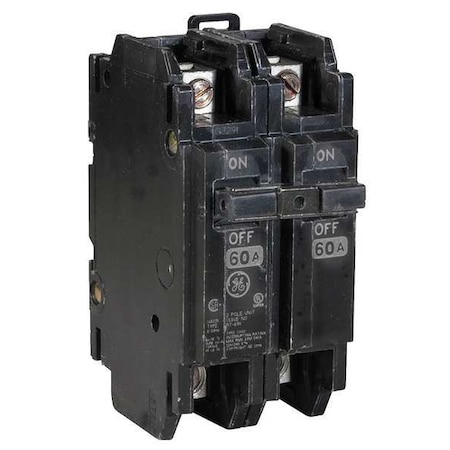 GE Miniature Circuit Breaker, THQC Series 60A, 2 Pole, 120/240V AC THQC2160WL