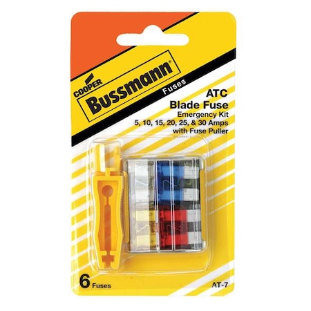 Eaton Bussmann Automotive Fuse Kit, ATC Series, 8 Fuses Included, No Fuse Class Class, 10 to 40A, Not Rated BP/ATC-AH8-RPP