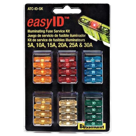 Eaton Bussmann Automotive Fuse Kit, ATC Series, 42 Fuses Included, No Fuse Class Class, 5 to 30A, Not Rated ATC-ID-SK