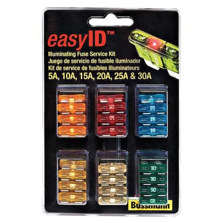 Eaton Bussmann Automotive Fuse Kit, ATM Series, 36 Fuses Included, No Fuse Class Class, 5 to 30A, Not Rated ATM-ID-SK