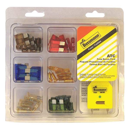 EATON BUSSMANN Automotive Fuse Kit, ATC Series, 42 Fuses Included 5 A to 30 A, Not Rated NO.44