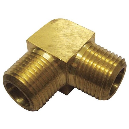 Zoro Select 90 Degrees Elbow Brass 90 Degrees Male Elbow, 1/4 in Male NPT X 1/4 in Male NPT 6AYT3