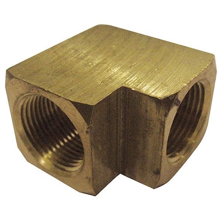 Zoro Select 90 Degrees Elbow Brass 90 Degrees Female Elbow, 1/4 in Female NPT X 1/4 in Female NPT, 10 PK 6AYT7