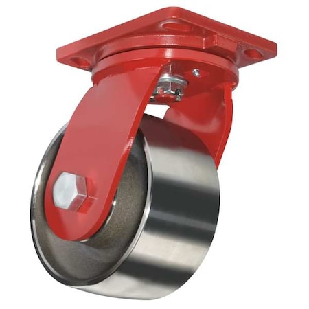 Hamilton Plate Caster, Swivel, Forged Steel, 6 in, 2000 lb, A S-HS-6FSB
