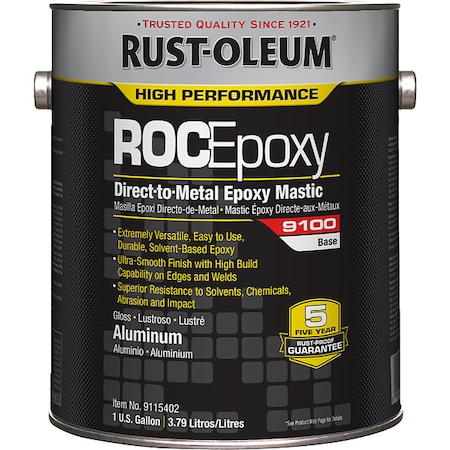 Rust-Oleum Epoxy Mastic Coating Base, Aluminum, Semi-Gloss, gal