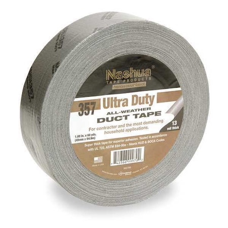 Nashua Duct Tape, Gray, 60 yd L, 1-7/8 in W 357