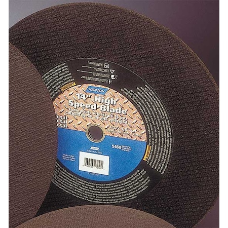 Norton Abrasives Abrasive Cut-Off Wheel, Type 1, 14 in Dia, 0.125 in Thick, 1 in, 20 mm Arbor Hole Size, 24 Grit 66252835386