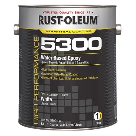 Rust-Oleum Epoxy Paint, White, Gloss, 1 gal, 200 to 350 sq ft/gal, None Series 5392408