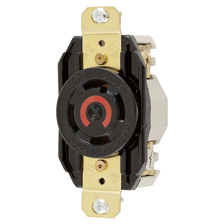 Hubbell Wiring Device-Kellems Locking Receptacle, L14-30R, 30 A, 125/250V AC, Single Phase, 3 Pole, Flush Mount, Screw Terminals HBL2710