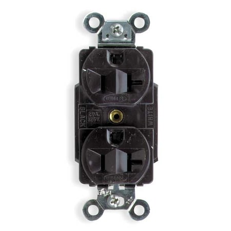 HUBBELL 20A Duplex Receptacle 125VAC 5-20R BN HBL5362