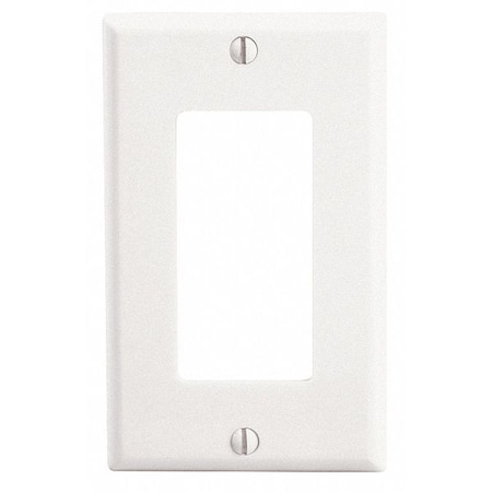 Leviton Decora Faceplate Unloaded, Single Gang, White 80401-W