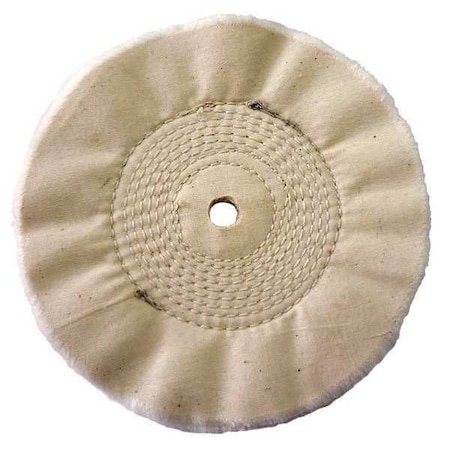 Zoro Select Buffing Wheel, Center Sewn, 6 in Dia. 6A825