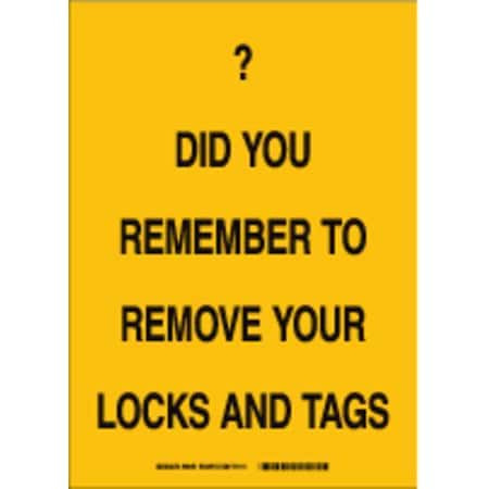 Brady Lockout Sign, 10 in Height, 7 in Width, Fiberglass, Rectangle, English 65682