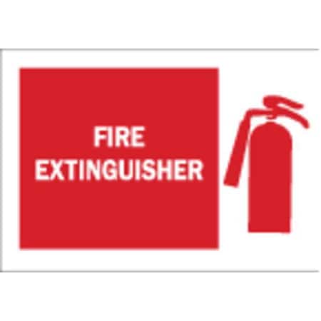 Brady Fire Extinguisher Sign, 10 in Height, 14 in Width, Aluminum, Rectangle, English 43491