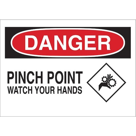 Brady Danger Sign, 10 in Height, 14 in Width, Plastic, Rectangle, English 25913