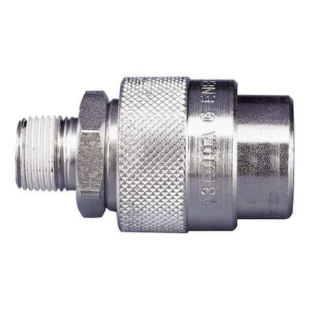 ENERPAC Hydraulic Quick Connect Hose Coupling, Steel Body, Sleeve Lock, 3/8"-18 Thread Size CR400