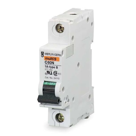 Schneider Electric IEC Supplementary Protector, C60N Series, 13, 1 Pole, 277VAC, 10kA at 120/240V AC, C Curve MG24433