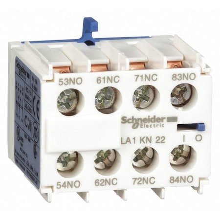 SCHNEIDER ELECTRIC IEC Contact Block, 10A, 2NC, 2NO LA1KN22