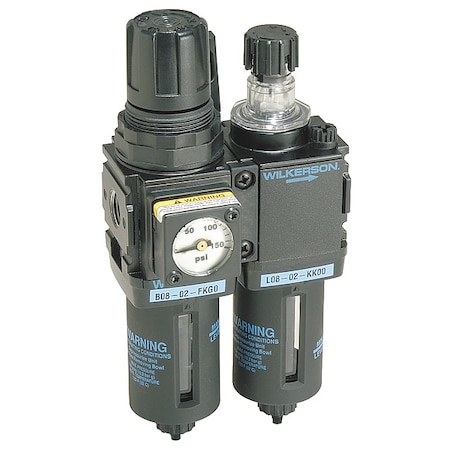 Wilkerson Filter/Regulator/Lubricator, 1/4 In. NPT D08-02-FKG0
