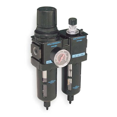 Wilkerson Filter/Regulator/Lubricator, 1/4 In. NPT D18-02-FKG0