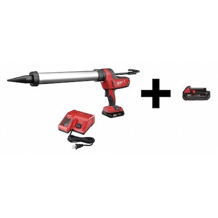 Milwaukee Tool Cordless Caulk Gun Kit, Black/Red, 20 oz Capacity, 18V DC 2642-21CT / 48-11-1820