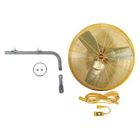 Dayton High Visibility High Visibility Industrial Fan, Ceiling, IBeam, Pedestal, Wall Mount, 115V 7DJ32