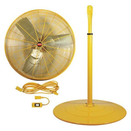 Dayton High Visibility High Visibility Industrial Fan, Pedestal Mount, 30 in Blade Dia, 115V 7DJ33