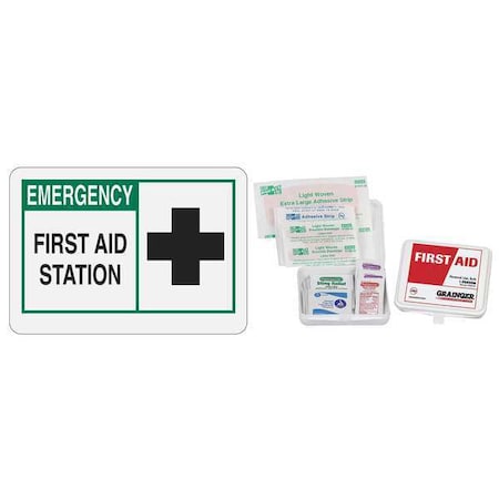 Zoro Select First Aid Kit and Housing, Plastic 20 Components, 1 People Served 7DW86