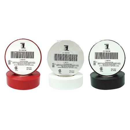 Zoro Select Electrical Tape, Vinyl, 20 yd L, 3/4 in W 7DX34