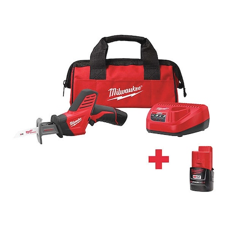 Milwaukee Tool M12 HACKZALL Recip Saw Kit + M12 CP2.0 Battery 2420-21, 48-11-2420