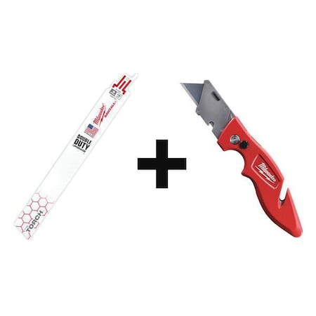 Milwaukee Tool 9" L x Metal Cutting Reciprocating Saw Blade 48-00-8788, 48-22-1901