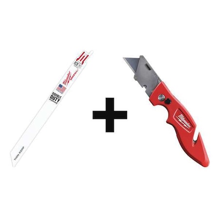 Milwaukee Tool 9" L x Metal Cutting Reciprocating Saw Blade 48-01-6188, 48-22-1901